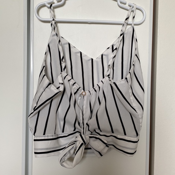 Black and white striped tank top. - Picture 2 of 2